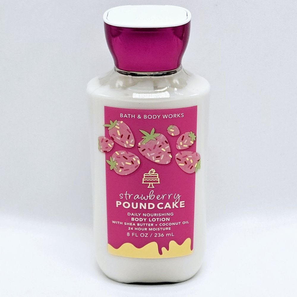 Bath & Body Works STRAWBERRY POUND‎ CAKE Body Lotion 8 fl oz 24 Hour Moisture